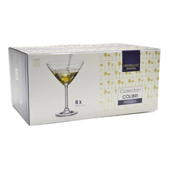 JOGO DE TACAS PARA MARTINI 6 PEÇAS 280ML - CRYSTALITE - Mei-Mei Papelaria - Sempre Presente com Você