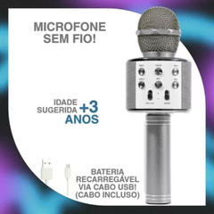 MICROFONE KARAOKE PRATA- ZOOP - comprar online