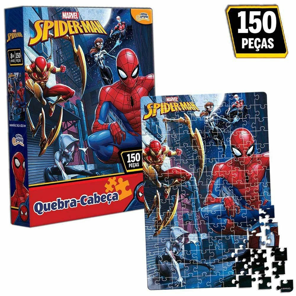 Quebra-Cabeça Scratch-Off Homem Aranha Zipper Box 150 Peças