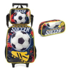 KIT MOCHILA COM RODINHA FUTEBOL LANCHEIRA E ESTOJO - LUXCEL