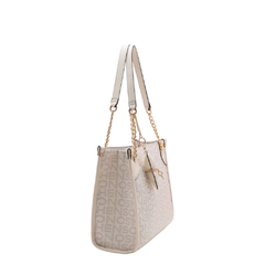 BOLSA FEMININA MONOGRAMA FUN DE MÃO OFF WHITE - CHENSON - comprar online