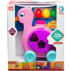 BRINQUEDO BEBÊ EDUCATIVO BABYLAND AZUL OU ROSA PATA BOTA OVO - Mei-Mei Papelaria - Sempre Presente com Você