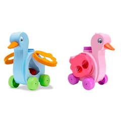 BRINQUEDO BEBÊ EDUCATIVO BABYLAND AZUL OU ROSA PATA BOTA OVO