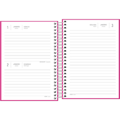 AGENDA ESPIRAL DIÁRIA 2023 FEMININA PEPPER ROSA 11,7x16,4cm - comprar online