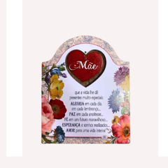 PLACA CORAÇÃO E FLORES ESPECIAL MÃE - ZENIR - comprar online