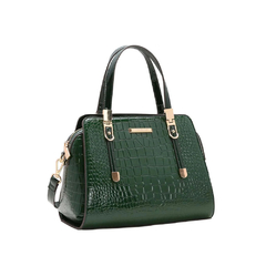 BOLSA FEMININA DE MÃO CROCO VERNIZ VERDE - CHENSON