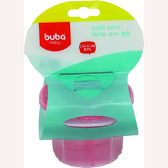 POTE PARA LEITE EM PÓ COM DIVISORIAS ROSA - BUBA - Mei-Mei Papelaria - Sempre Presente com Você