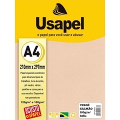 PAPEL VERGE A4 180G COM 50 FOLHAS COR SALMÃO - USAPEL