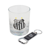 COPO DE VIDRO SANTOS FC 250ML + CHAVEIRO ABRIDOR DE GARRAFA