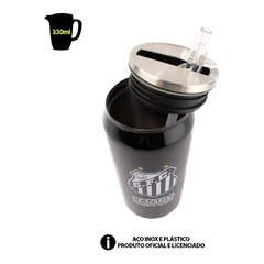 COPO TERMICO SANTOS FC 330ML COM CANUDO MODELO LATA - MILENO - loja online