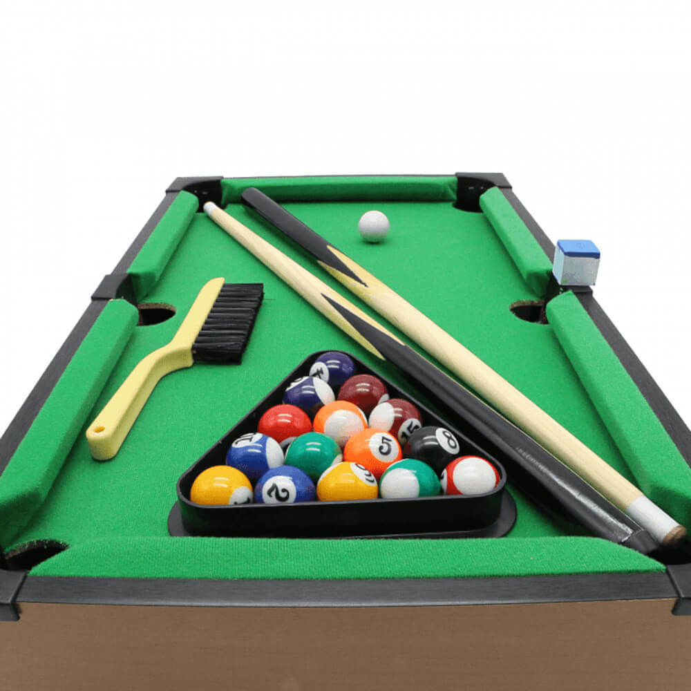 Jogo Mini Mesa de Bilhar Sinuca Compacta em Madeira Snooker com 2