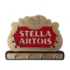 PORTA CHAVES MADEIRA STELLA ARTOIS 19 X 14,5 Cm