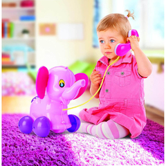 BRINQUEDO INFANTIL BABYLAND TELEFANTE AZUL OU ROSA - CARDOSO