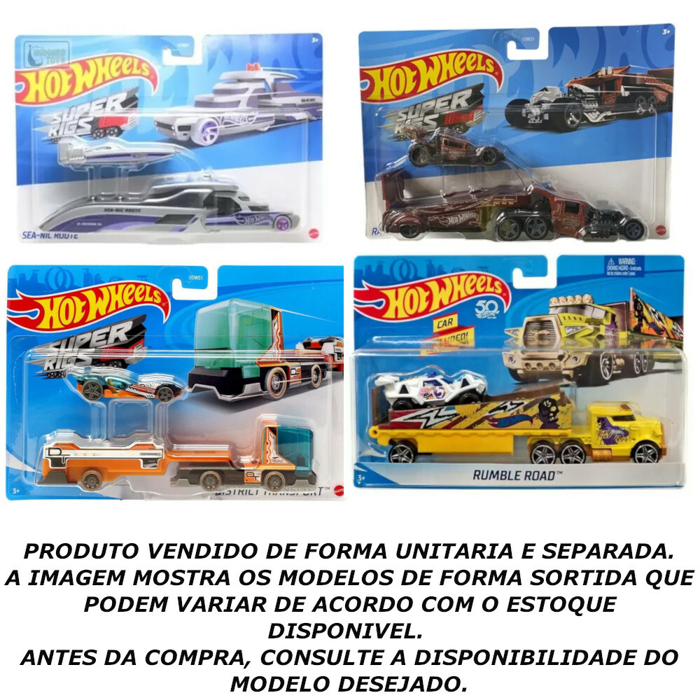 Caminhão de Transporte Hot Wheels com Carrinho - Super Rigs