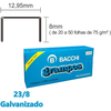 GRAMPO GALVANIZADO 23/8 CAIXA COM 5000 UNIDADES - BACCHI - comprar online