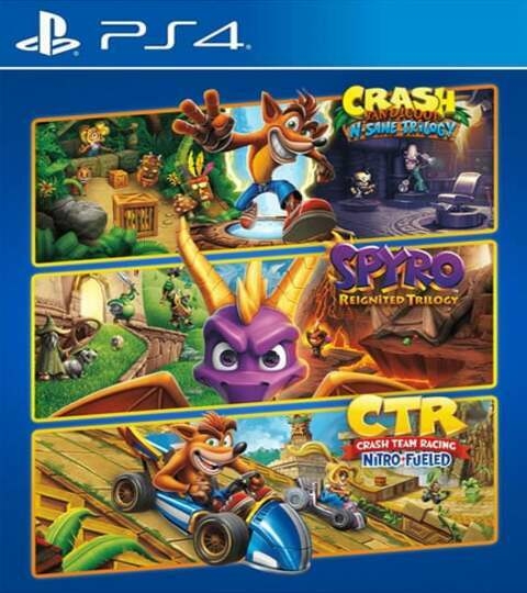 Combo Crash Bandicoot Team Racing NitroFueled + Crash N. Sane Trilogy + Spyro PS4 Digital