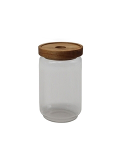 Frasco Vidrio Tapa Madera Acacia 1000ml en internet