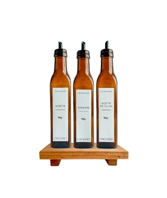 SET X3 ACEITEROS 250ML CUADRADOS ÁMBAR