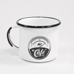 caneca aço esmaltada branca 370 ml café sp 