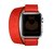 Pulseira Couro Duas Voltas Double Tour Vermelho Compatível com Apple Watch