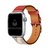 Pulseira Couro Single Tour Vermelho Estampado com Apple Watch