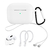 Kit 4 Peças Branco Case com Mosquetão Segurador Fio Branco Compatível Com AirPods Pro