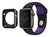 Pulseira Furos + Case Preto Roxo Compatível Apple Watch