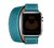 Pulseira Couro Duas Voltas Double Tour Azul Compatível com Apple Watch