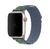 Pulseira Nylon Alpinista Rústica Militar Azul-Verde Compatível com Apple Watch