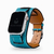 Pulseira Couro Bracelete Cuff 2 em 1 Azul Compatível com Apple Watch