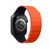 Pulseira Link Macia Silicone Magnética Laranja-Preto Compatível Com Apple Watch