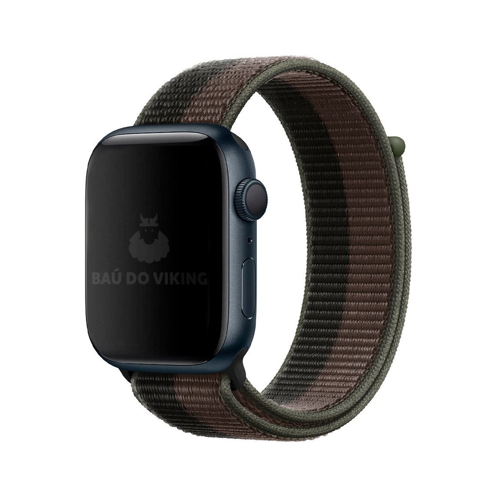 Pulseira Nylon Loop Marinho Cinza Compatível com Apple Watch