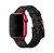 Pulseira Couro Line Rústica Preto Vermelho Compatível com Apple Watch