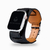 Pulseira Couro Bracelete Cuff 2 em 1 Preto Compatível com Apple Watch