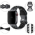 Kit com 2 Pulseiras Silicone Furos Duplo Fecho Preto Rosa e Preto Compatível com Apple Watch - Baú do Viking