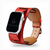 Pulseira Couro Bracelete Cuff 2 em 1 Vermelha Compatível com Apple Watch