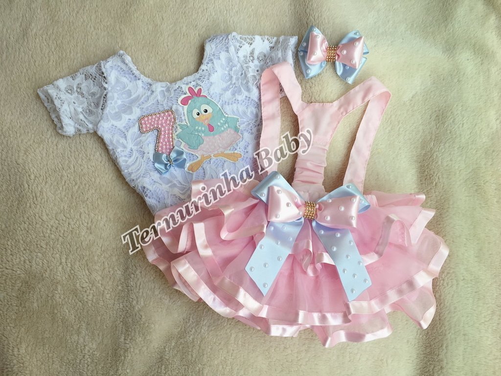 Roupa de clearance tule galinha pintadinha