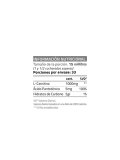 L-CARNITINA LIQUIDA SABOR LIMA-LIMON - comprar online