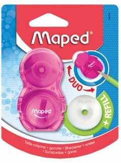 APONTADOR COM BORRACHA LOOPY TRANSLUCIDO MAPED