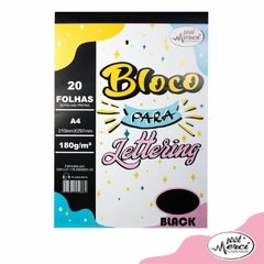 BLOCO LETTERING A4 BLACK - 20 FLS 180g/m² - MERCI CADERNOS