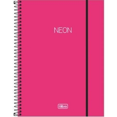 CADERNO ESPIRAL CAPA PLÁSTICA UNIVERSITÁRIO 1 MATÉRIA NEON PINK 80 FOLHAS - TILIBRA