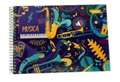 CADERNO DE MUSICA ESPIRAL 1/4 TRANSVERSAL FORONI 80 FLS