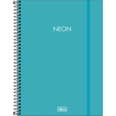 CADERNO ESPIRAL UNIVERSITÁRIO 1 MATÉRIA NEON AZUL 80 FOLHAS