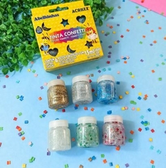 TINTA CONFETTI - 6 CORES - ACRILEX