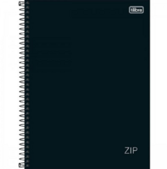 CADERNO C/D UNIV ZIP PRETO 1M 80F - TILIBRA