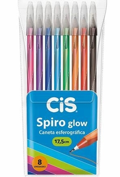 CIS SPIRO GLOW CANETA ESFEROGRÁFICA 0,7MM EST C/8