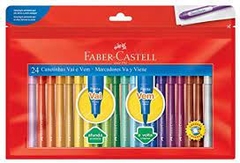 CANETINHA HIDROGRAFICA 24 CORES VAI E VEM - FABER CASTELL