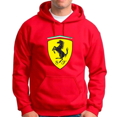 Buzo canguro algodon Ferrari Red con capucha y bolsillos F1