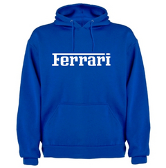 Buzo canguro algodon Ferrari Azul con capucha y bolsillos F1