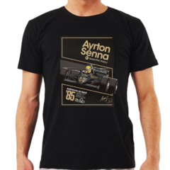 Remera Ayrton Senna 1985 1st Grand Prix Victory F1 Black